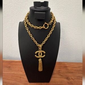 CHANEL Lava Cocomark 1993A Gold Chain Necklace